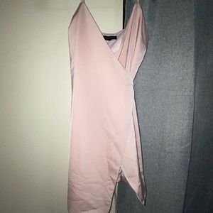 Soft pink wrap dress